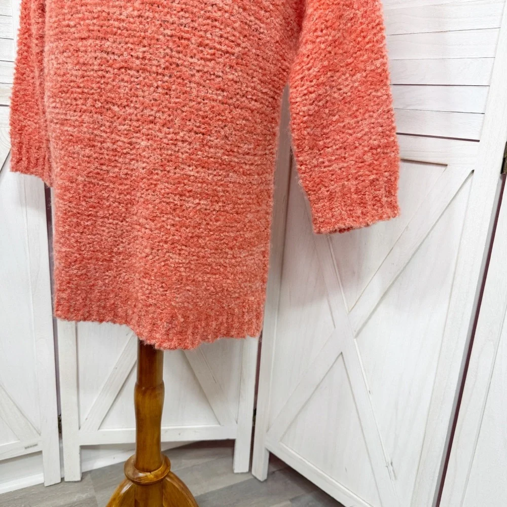 Free People She's All That Alpaca Knit Funnel Neck Tunic Sweater Orange XS‎